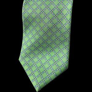BROOKS BROTHERS "346" MEN'S NECK TIE CHAIN BRIGHT GREEN LIME BLUE TIE